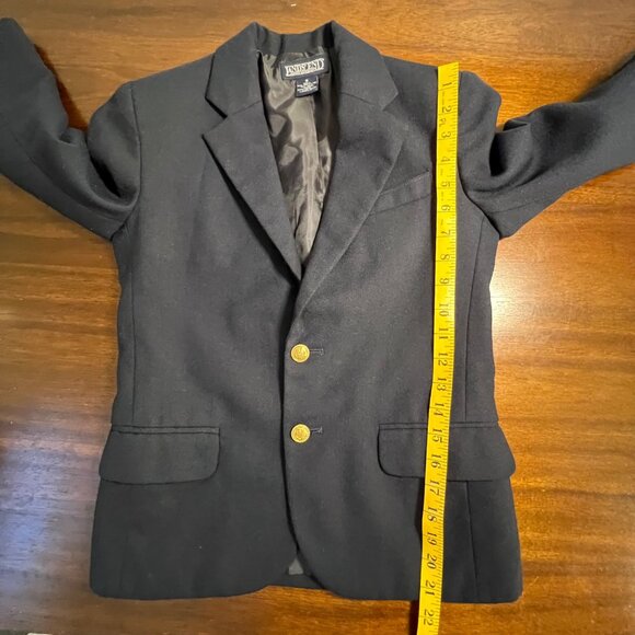 Lands' End Boys Classic Wool Blend Navy Formal Blazer Gold Buttons Lined Size 8 - Picture 6 of 12